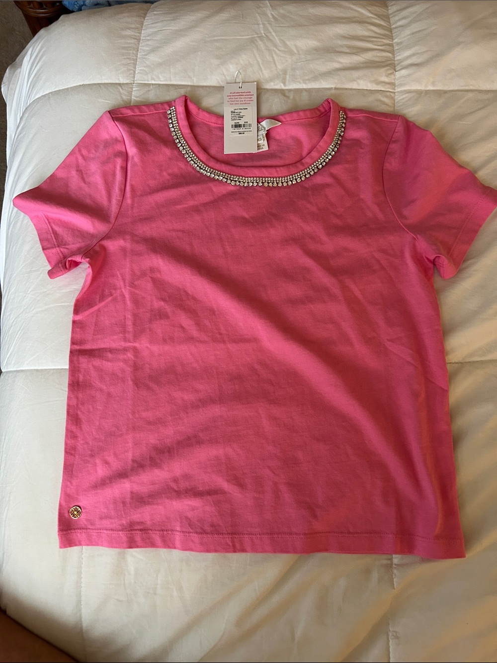 Lilly Pulitzer Clairmont Rhinestone Confetti Pink Tee